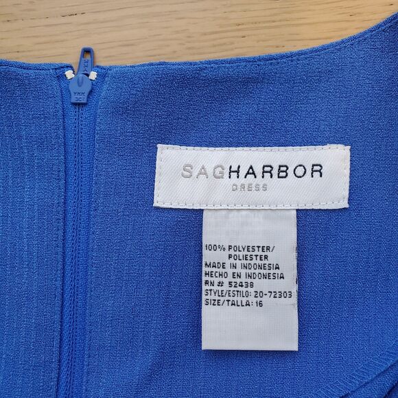 Vintage 80s/90s Sag Harbor Blue Embroidered Maxi Dress - Picture 6 of 6